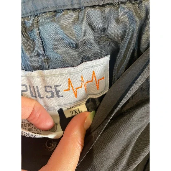 Pulse Mens 2XL Black Insulated Cargo Snow Pants Ski Snowboard Winter Utility - Picture 9 of 11